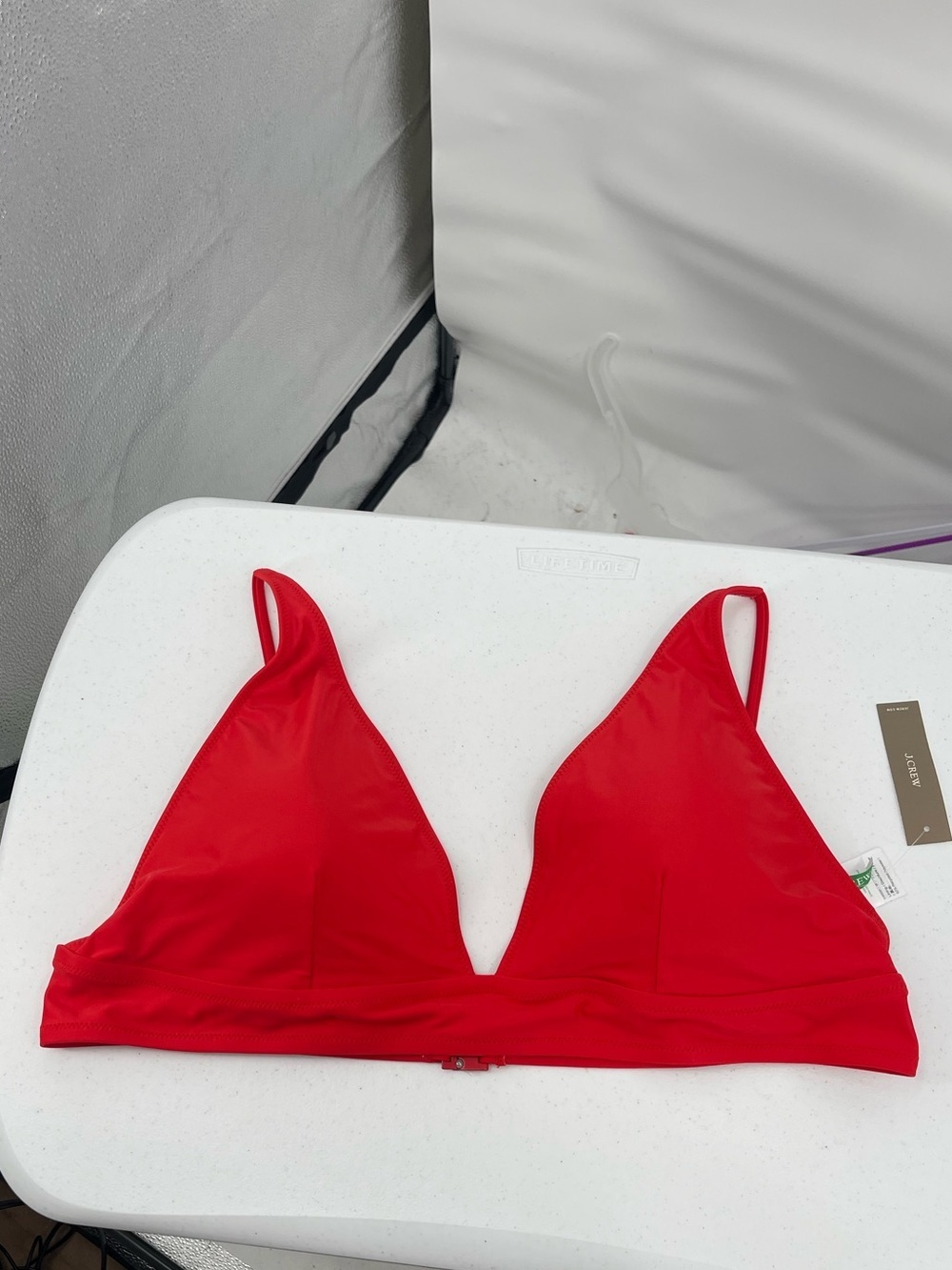 J Crew NWT red padded bikini swim top